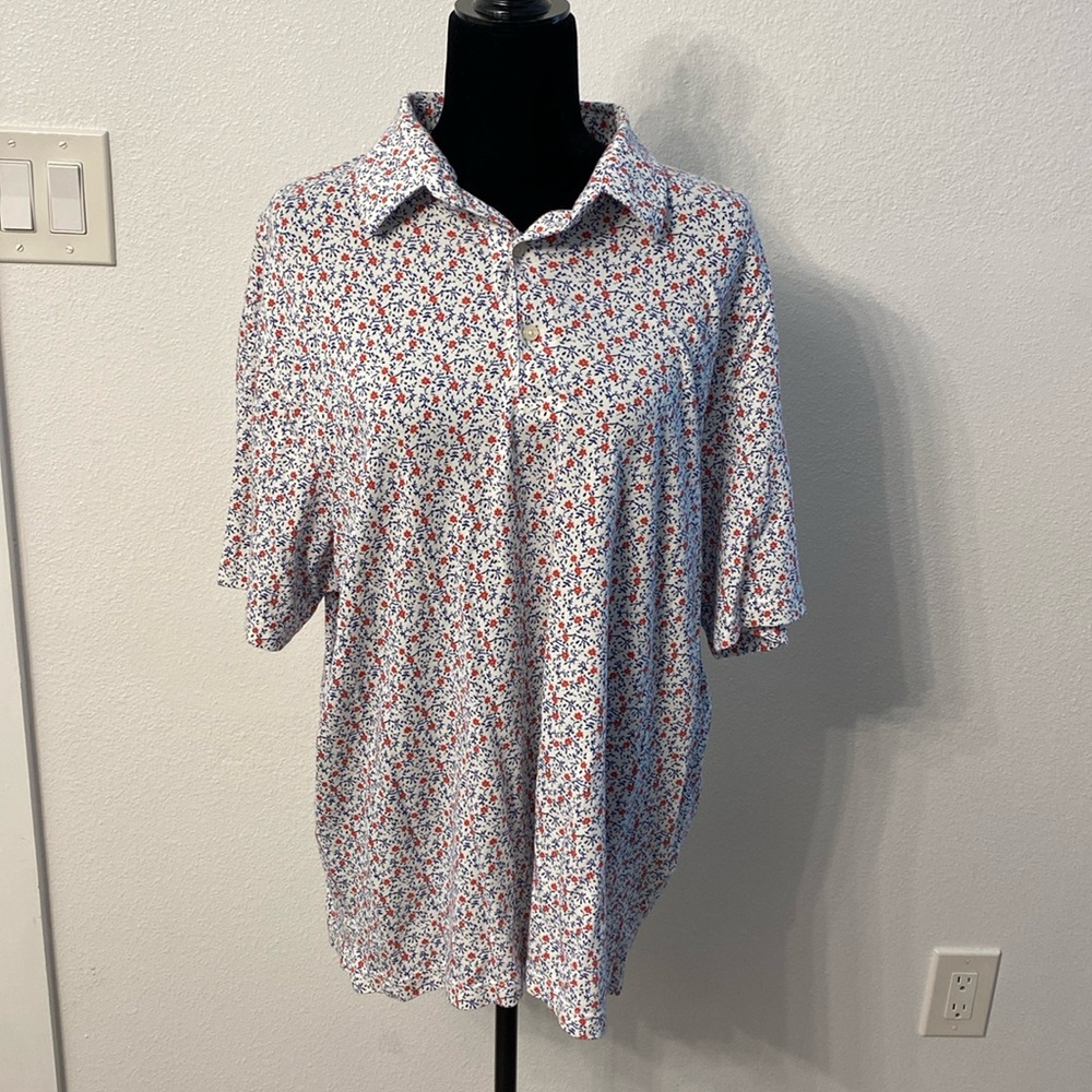 Daniel Cremieux Classics Lightweight Floral Polo Size XL 93% Supima Cotton